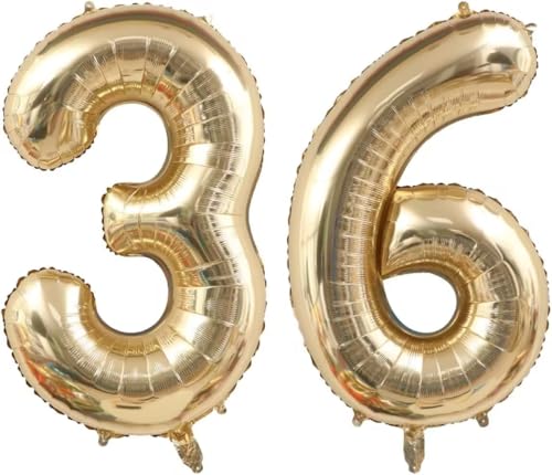 Light Gold 63 36 Balloon Numbers, 40 Inch Large 63th 36th Birthday Balloons, Helium Mylar Foil Number 63 36 Balloons Champagne Gold Birthday Party Decorations Supplies for Men Women