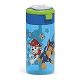 Zak Designs Paw Patrol Durable Plastic Water Bottle with Interchangeable Lid and Built-In Carry Handle, Non-BPA, Leak-Proof Design is Perfect for Outdoor Sports (Paw Patrol, 18oz, 1PC)