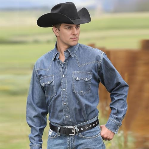 Black Studded Gothic Genuine Leather Belt with Metal Buckle, Unisex3