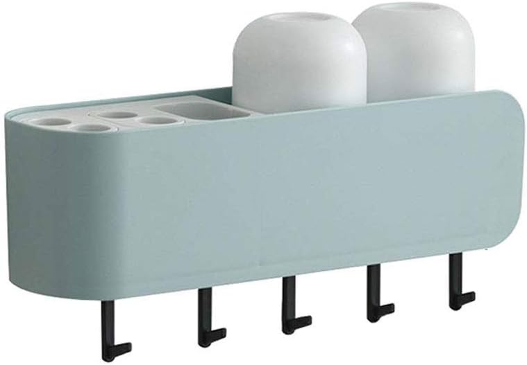 Toothbrush Cup Holder - Bathroom Wall-Mounted Multifunctional Storage Rack(E)