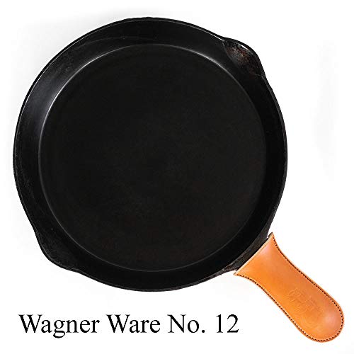 Leather Cast Iron Handle Cover - Extra Thick, Easy To Grip, Heat Resistant, Cast Iron Pot Holders - Best Skillet Handle Cover Works With Vintage Skillets, Lodge, Lancaster And More - Made In The Usa #TOP6