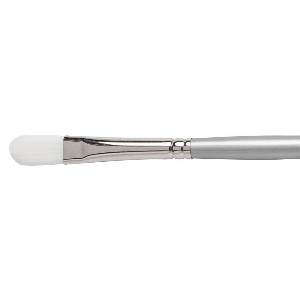 Pro-Arte Grey, Silver Pro Arte : Sterling Acrylix Long Handled - Filbert Synthetic Acrylic / Oil Brush Series 201F Size 6