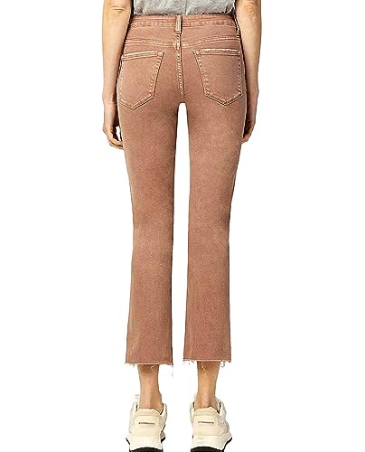 VERVET by Flying Monkey Light Brown Denim Straight Jeans Cropped Mid-Rise3