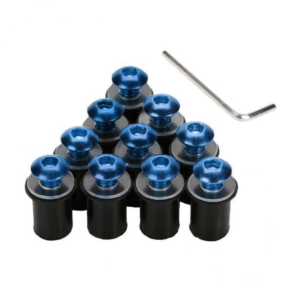 Club Bollywood® 3x10 Pieces Universal Windscreen Windshield Bolts Screw Kit M5 5mm Bolt Blue-image-5