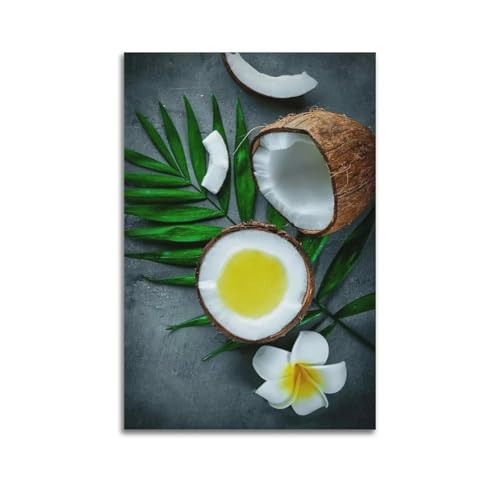 Poster mural fruits de noix de coco ZHOUKEG 60x90cm art moderne