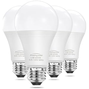 100W Equivalent E26 LED Bulbs, Daylight White Non-Dimmable Medium Screw Base Light Bulbs 6500K, 4-Pack