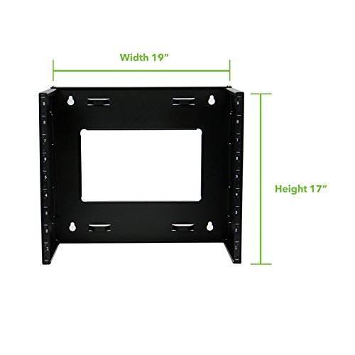 Image of NavePoint 9U Patch Panel Bracket Wall Mount Patch Panel Rack for 19 inch Networking Equipment - Expandable Mounting Depth 9.5 inch to 15.5 inch 4U IT Rack 40lbs Weight Capacity Pre-Assembled