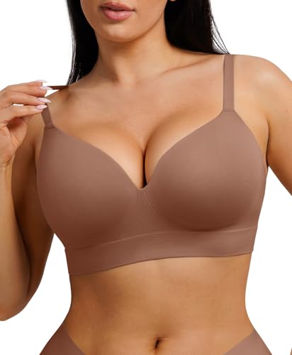 Image of FeelinGirl Wireless Supportive Bra for Women, Seamless Comfort Bralettes No Underwire Full Coverage Everyday Bras