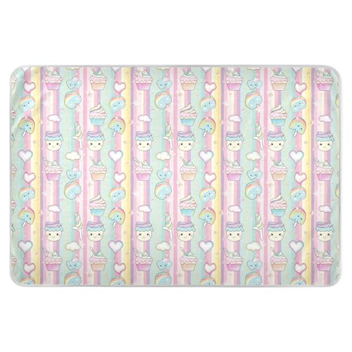 Cartoon Pastel Cakes Training Pee Pads for Kids Soft Absorbent Potty Training Cover Breathable Toddler Bedding Products for Toddler Kids , 52
