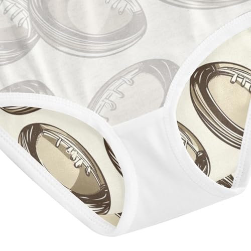 ZZKKO Vintage Rugby Ball Sport Girls Underwear Toddler Panties for Girls Comfort Brief Size 2-8T4