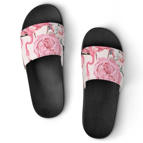 Chaussons de maison slide style flamant rose pour vos moments détente