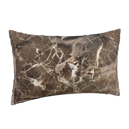 Textura de mármol marrón Oscuro de Lujo,Funda de Almohada Decorativa de poliéster, Suave, 30 x 50 cm