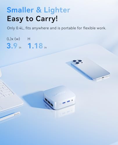 Image of ACEMAGIC Vista V1 N95 Mini Pc, 12Th Gen Intel N95 (Beat N100, Up to 3.6Ghz), 16GB DDR4 RAM 512GB SSD Mini Computers, 4K Dual Display, WiFi /Bt, Vesa Mount, Home /Office Micro Pc