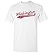 Washington DC City Baseball Script Basic Cotton T-Shirt - 3X-Large - White
