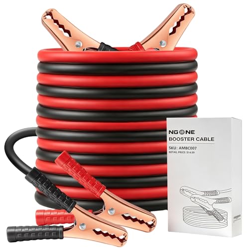 NOONE Jumper Cables for Car Battery, Heavy Duty Automotive Booster Cables for Jump Starting Dead or Weak Batteries (10-Feet)