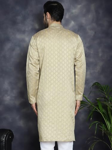 Image of Jompers Silk Men's Regular Fit Woven Design Kurtas