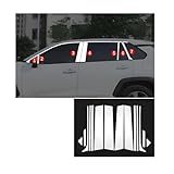 KEALAS 14 PCS Stainless Steel Chrome Silver Window Pillar Post Trims for Toyota Rav4 2020 2021 2022 2023 2024,Body Exterior Accessories,Window Center Pillar Decorative Decals