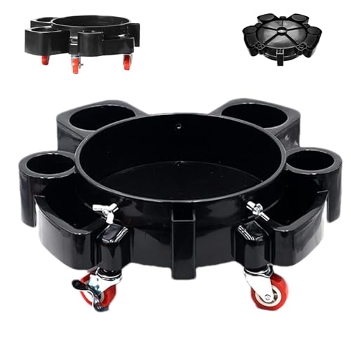 Rodillo de cubo para coche, extraíble con 5 ruedas, herramientas de lavado fácil de coche, carrito de cubo para lavar, encerar, pulir accesorios de coche