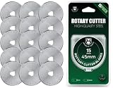HEADLEY TOOLS 45mm Rotary Cutter Blades 15 Pack Fits Olfa, Fiskars, Replacement Rotary Blade for Arts Crafts...
