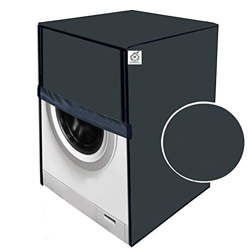 Polycarbonate Water & Dustproof Washing Machine Cover for Samsung 8 Kg FA Front Load, Ww80j54e0iw/tl, Solid Pattern (Grey)