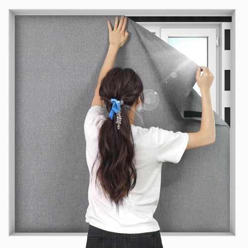 BKSAI No Drill Blackout Shades Blackout Curtains for Bedroom Black