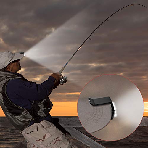 Hat Light Clip-On Cap Light Hat Flashlight 5-Led Cap Headlamp Rotatable Lamp Led Cap Light For Hunting Camping Running Fishing With 10 Pieces Extra Batteries Included (4) #TOP5