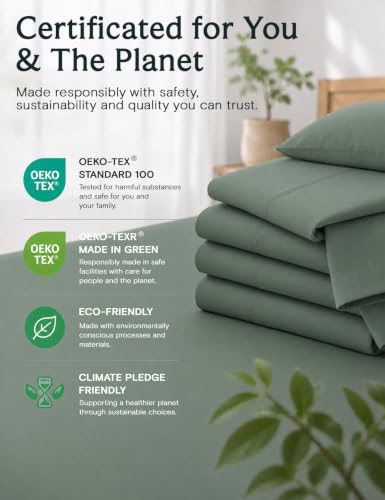 Image of Full Size Sheets, Cooling & Soft Deep Pocket Bed Sheet Set, 4PC