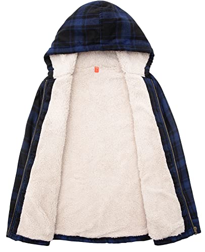 Image of ZENTHACE Boys Sherpa Fleece Lined Flannel Jacket