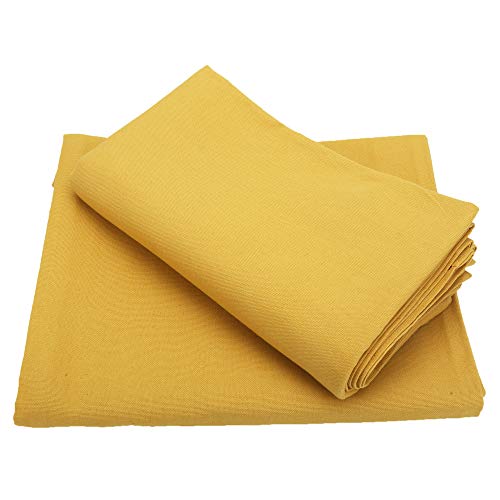 Image of LINENWALAS Cotton Curtains Set of 2, Door Curtains for Home Decor, Hangs Elegantly with Back Loops (4.5ft x 7 ft,Mustard)