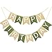 Brown Green Happy Birthday Banner Theme Birthday Party Supplies Handmade Garland Decorations Birthday Signs Nursery Hanging Decor 13pcs