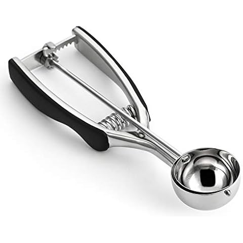 Spring Chef Cookie Scoop, Premium 18/8 Stainless Steel Disher with Soft Grip, Spring Loaded with Trigger Release for Cookie Dough, Melon, Ice Cream, Baking - Medium Size #40 Cover
