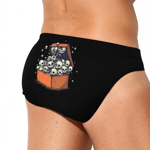 Goth Cute Skull Box Men's Swim Trunks Briefs Swimsuit Swimwear Bathing for Underwear Beach4