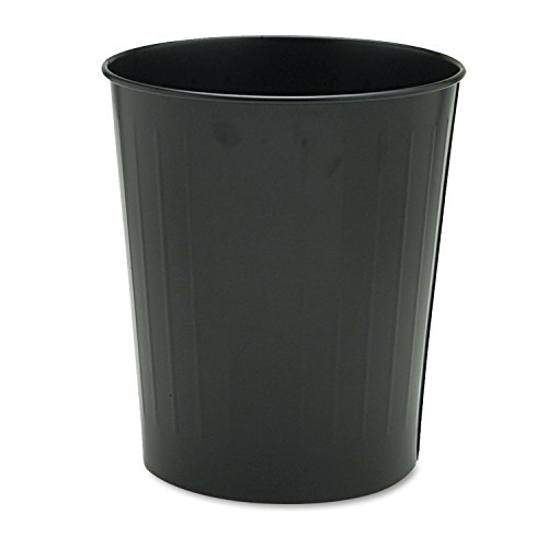 Safco 9604Bl Round Wastebasket Steel 23.5Qt Black #TOP20