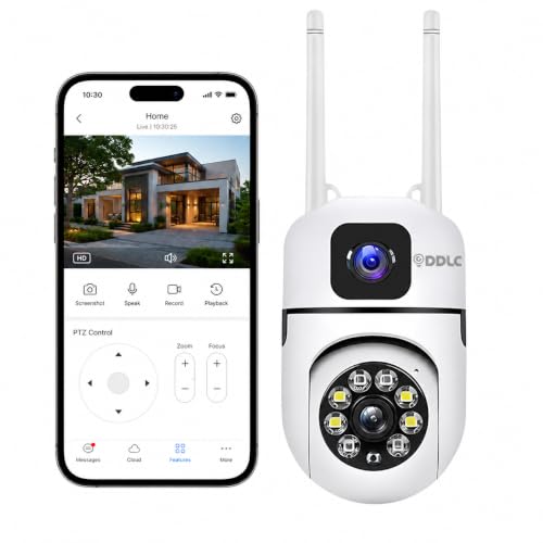 DDLC 4+4MP Smart WiFi PTZ CCTV Camera for Home Outdoor | 360° Vie...