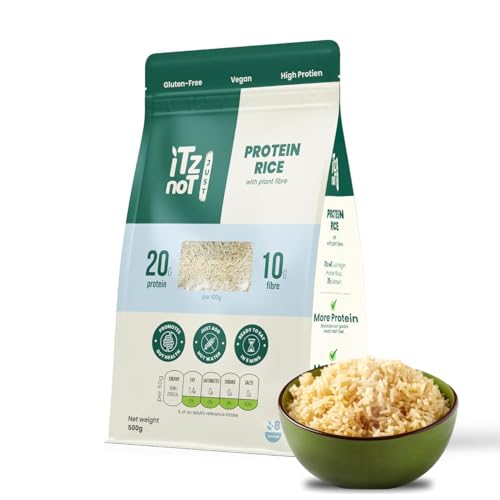 iTz noT JUST Protein Rice 500g (Pack of 1) High Protein (20g) & High Fibre (10g) Plant-Based Rice Alternative Vegan Gluten-Free Non-GMO Low Fat Ready in 5 Minutes Healthy Diet Friendly Meal