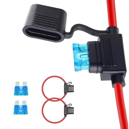 Icyfond 2PCS Inline Fuse Holders, 16 AWG Car Gauge Inline