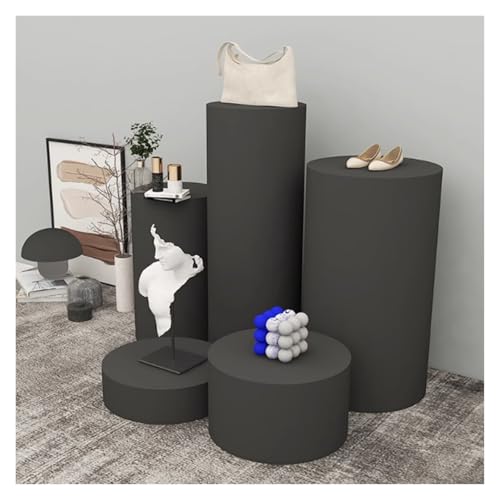 Socle cylindrique pour figurine et vitrine évitant le désordre visuel