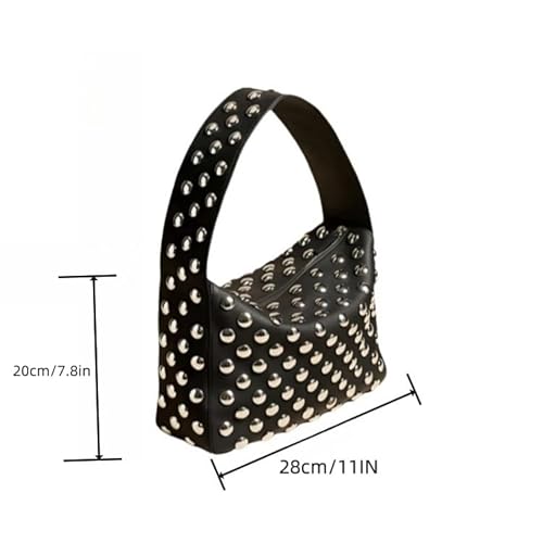 Generic Y2K Studded Shoulder Bag For Women: 90S Punk Style Vegan Leather Designer Handbag thumb #5