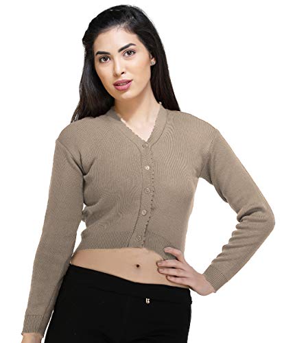 Image of Women Winter Wear V-Neck Full Sleeves Regular Fit Woollen Blouse