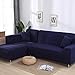ABUKJM Eck-Chaiselongue-Sofabezug, elastischer Polyester-Sofabezug, für Wohnzimmer, L-förmig, Sofa-Schonbezug (Marineblau, 145–190 cm, 145–190 cm)