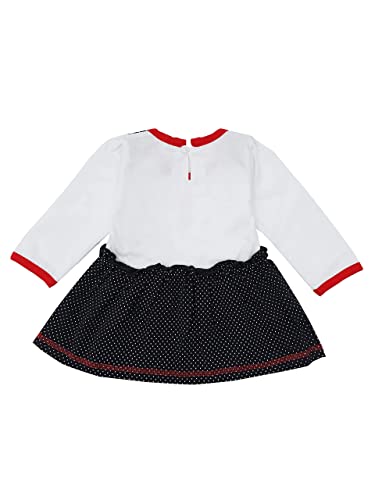 Image of Premium Baby Girls Full Sleeves Frock with Pant Baby Girl's Cotton Frock with Leggings, Frill Happy Bunny- Pack of 1