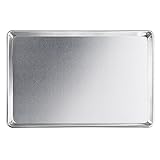 New Star Foodservice 36688 Commercial-Grade 12-Gauge Aluminum Open Bead Sheet Pan/Bun Pan, 18" L x 26" W x 1" H (Full Size) | Measure Oven (Recommended)
