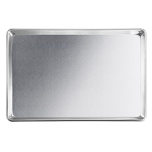 New Star Foodservice 36688 Commercial-Grade 12-Gauge Aluminum Open Bead Sheet Pan/Bun Pan, 18