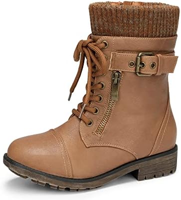 DREAM PAIRS Mädchen Jungen Stiefeletten | Winterstiefel Kinder Fashion Stiefel mit Fell REIT-Kampfstiefel mittlerer Wasserdicht und rutschfes