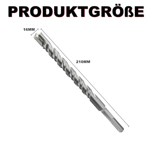METOTY SDS Plus Bohrer 16mm×210mm，Steinbohrer,Hammerbohrer,Betonbohrer,Für Stein,Beton,Naturstein,Ziegelmauer
