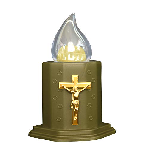 Preisvergleich Produktbild Herran Flameless LED Kerzenlampe Opferkerzen überqueren Die Kirche, Interieur Für Opferritual Friedhofsritual Wetterfest