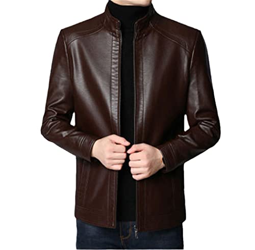 Veste blazer en cuir homme coupe ajustée de mi-saison style streetwear décontracté