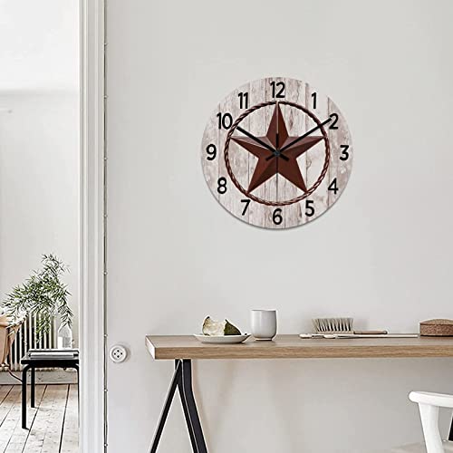 Reloj de pared redondo 15 pulgadas estilo western silencioso miniatura 5