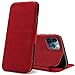 Produktbild Conie Business Hülle für iPhone 12/12 Pro 6.1, Premium PU Leder Flip Schutzhülle klappbar für iPhone 12/12 Pro 6.1 Tasche, Rot