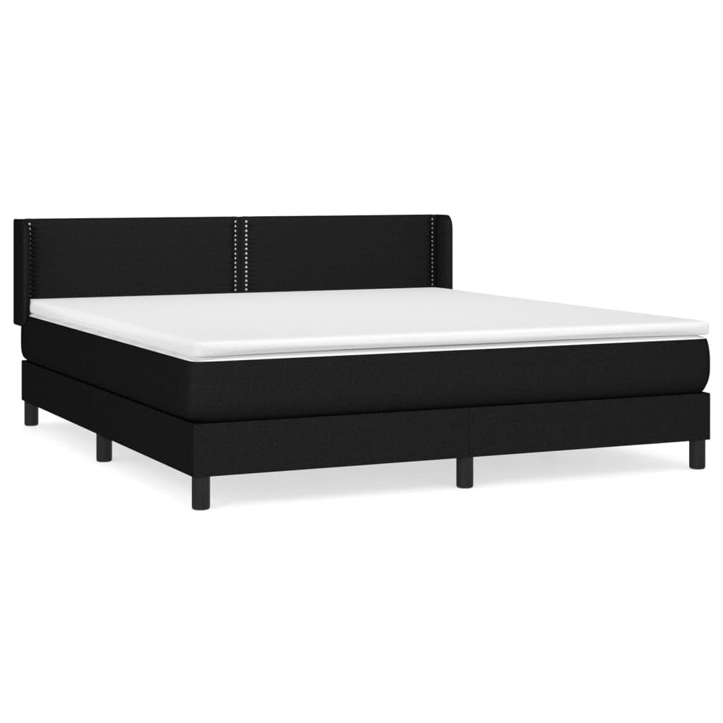 Telaio in metallo con testiera regolabile Letto a Molle 160x200 cm Nero